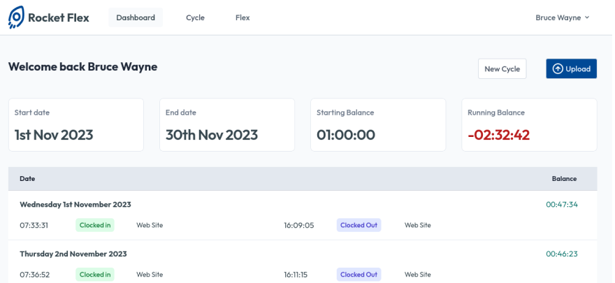 Screenshot to the homepage